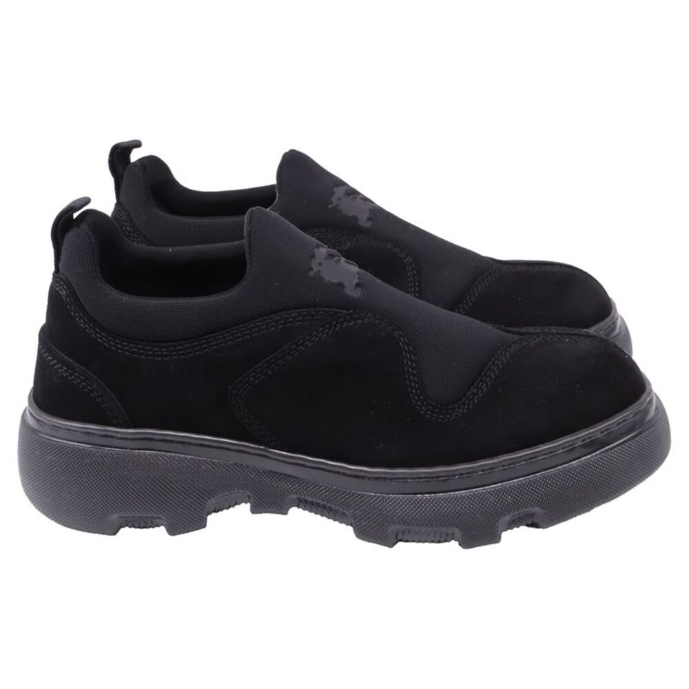 Burberry Box Sip-On Sneakers in Black Suede